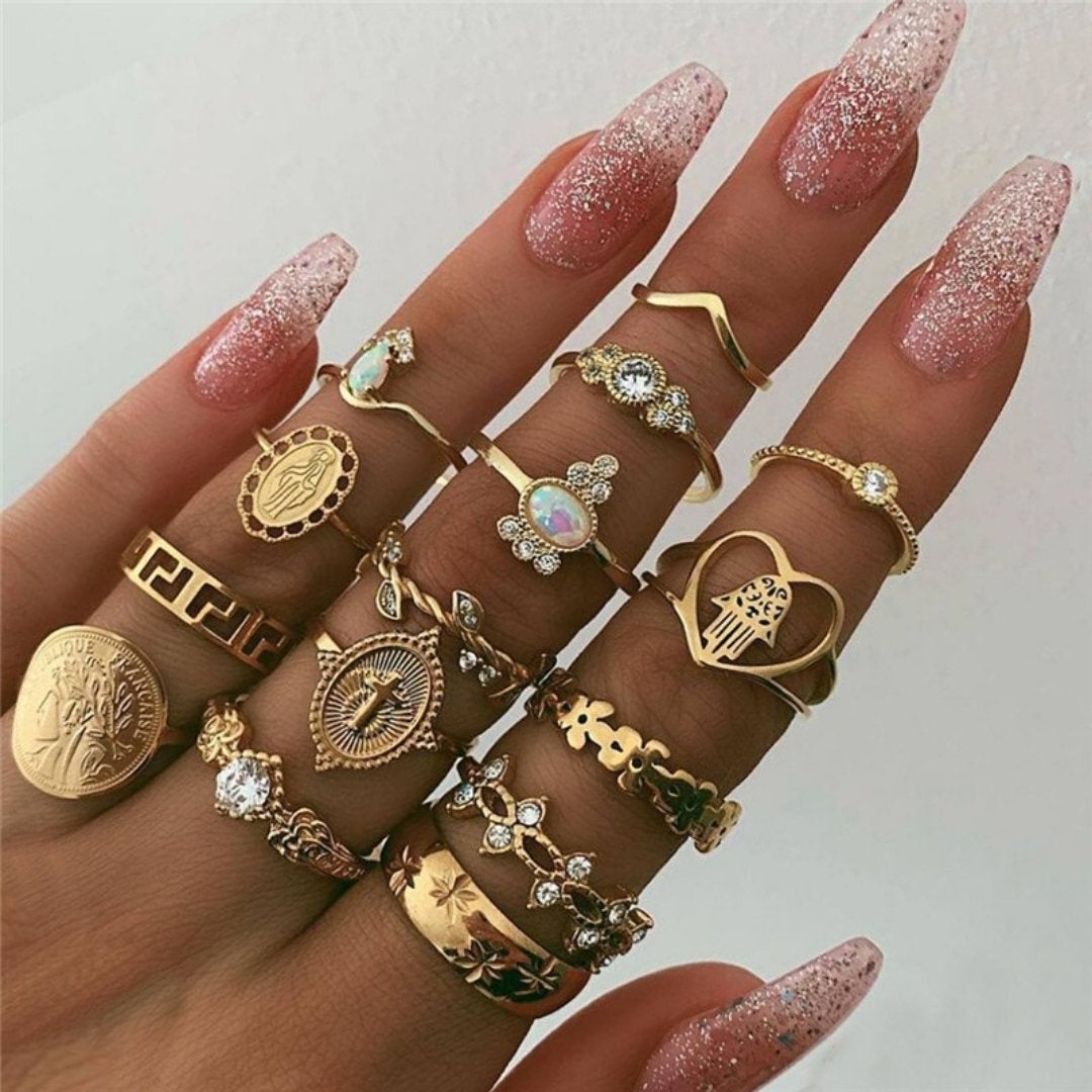 Einzigartiges Ring Set: 8 bis 12 Stück