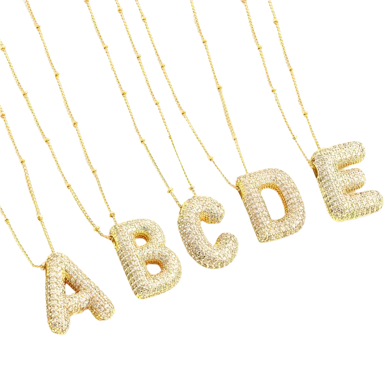 Elegante Goldene Initialen Halskette