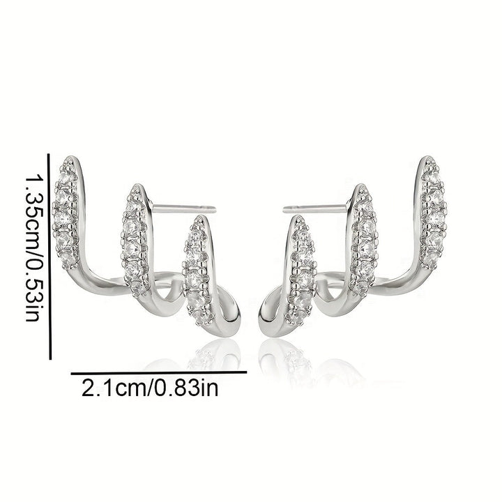 Elegante Strass Dreikrallen Ohrringe