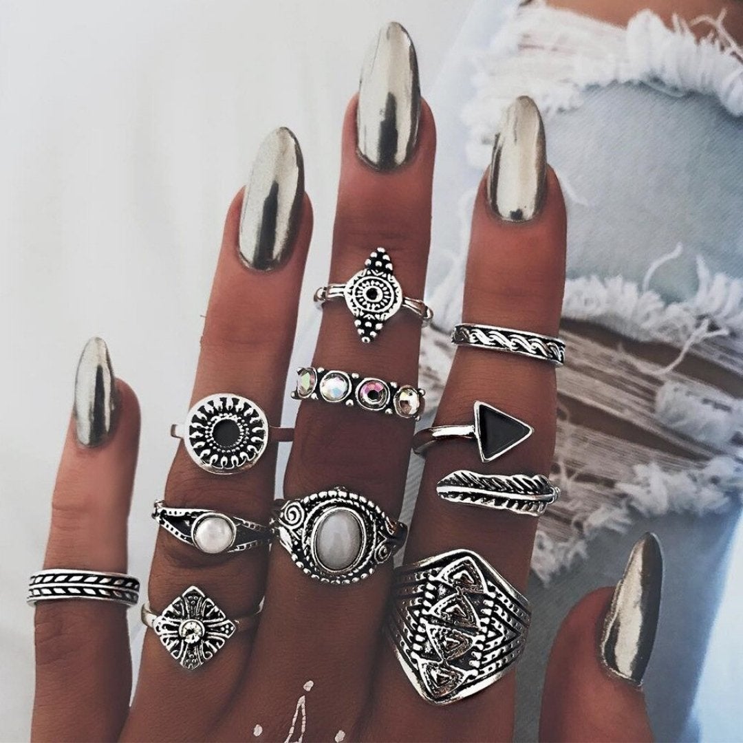 Einzigartiges Ring Set: 8 bis 12 Stück