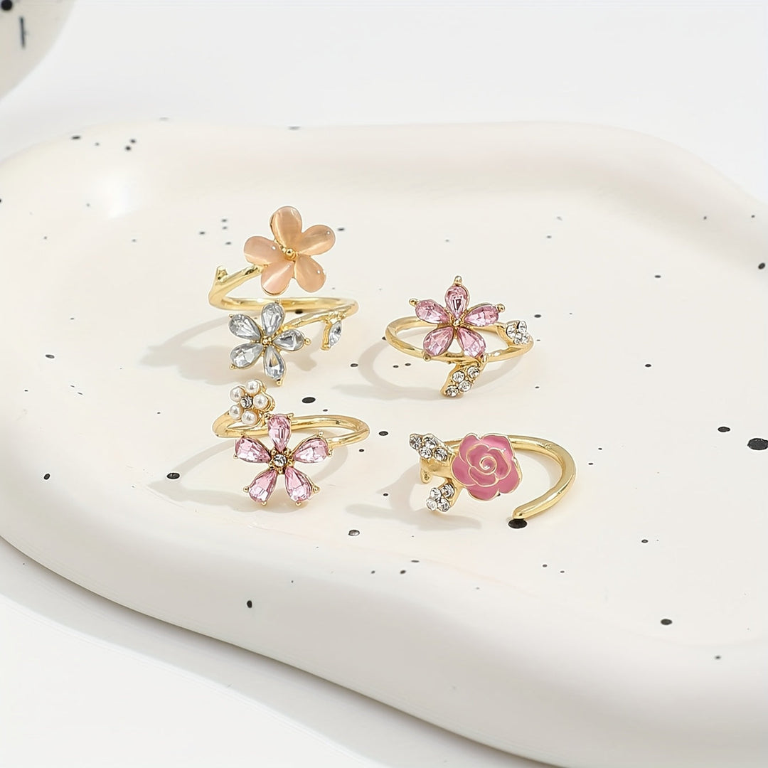 Legierter Strass Perlen Ring Set