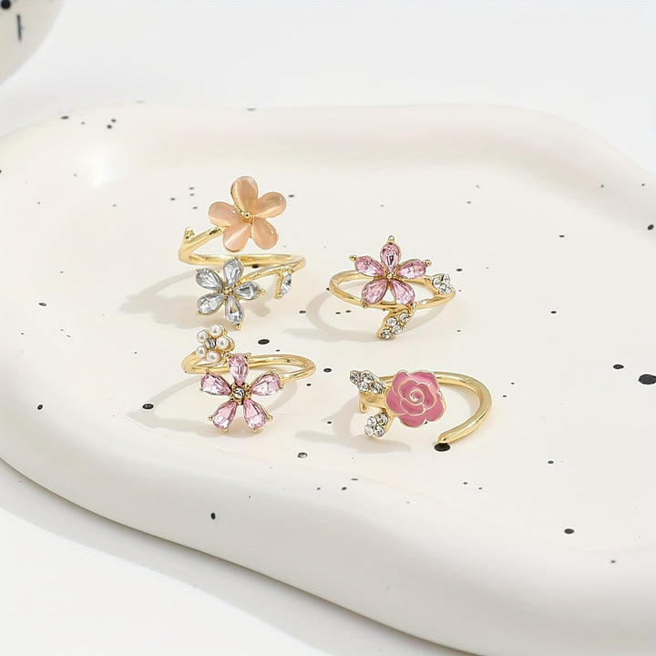 Legierter Strass Perlen Ring Set