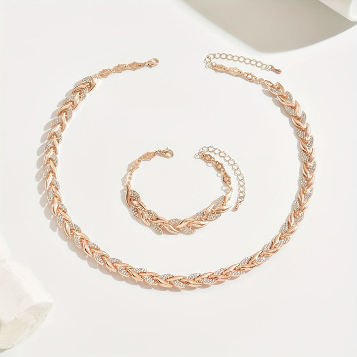 Elegantes Kristall-Schmuckset mit Collier &amp; Armband