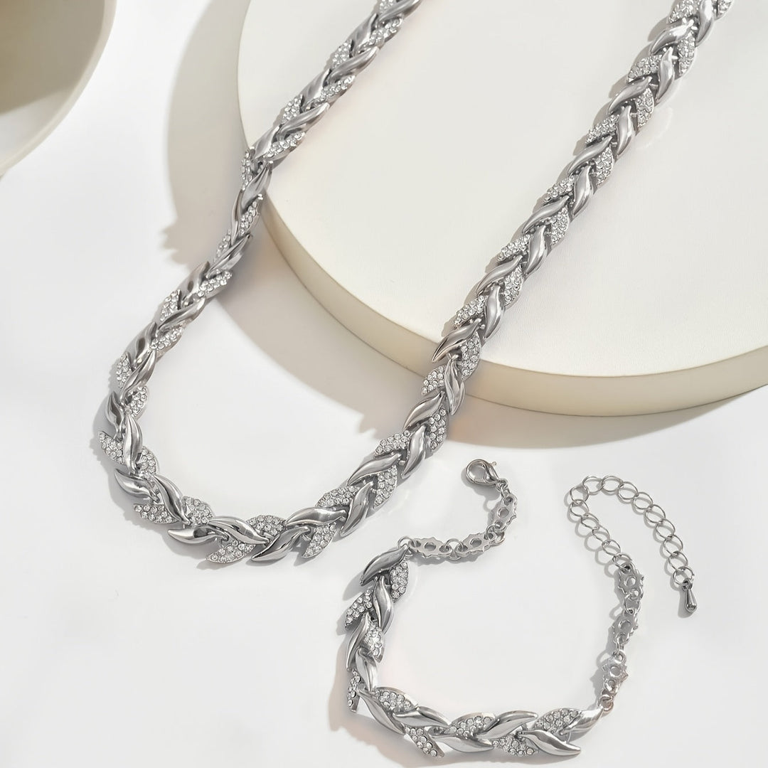 Elegantes Kristall-Schmuckset mit Collier &amp; Armband