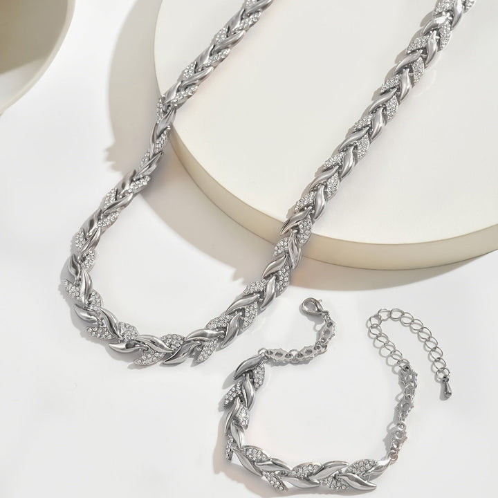 Elegantes Kristall-Schmuckset mit Collier &amp; Armband