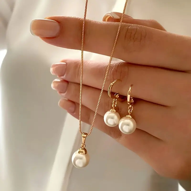 Goldene Grace Perlen Schmuckset