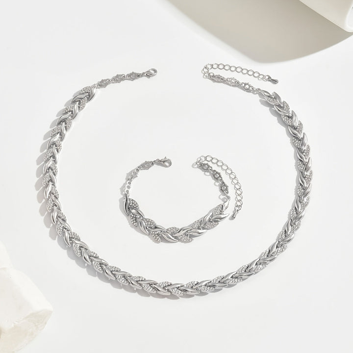 Elegantes Kristall-Schmuckset mit Collier &amp; Armband