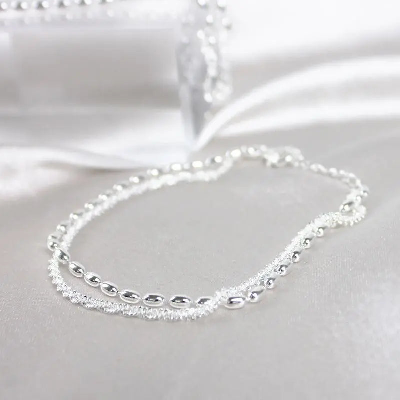 Elegantes Silberarmband Set mit Zirkonia Steinen