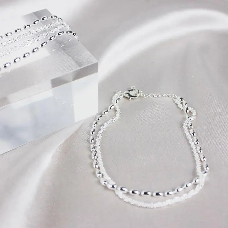 Elegantes Silberarmband Set mit Zirkonia Steinen