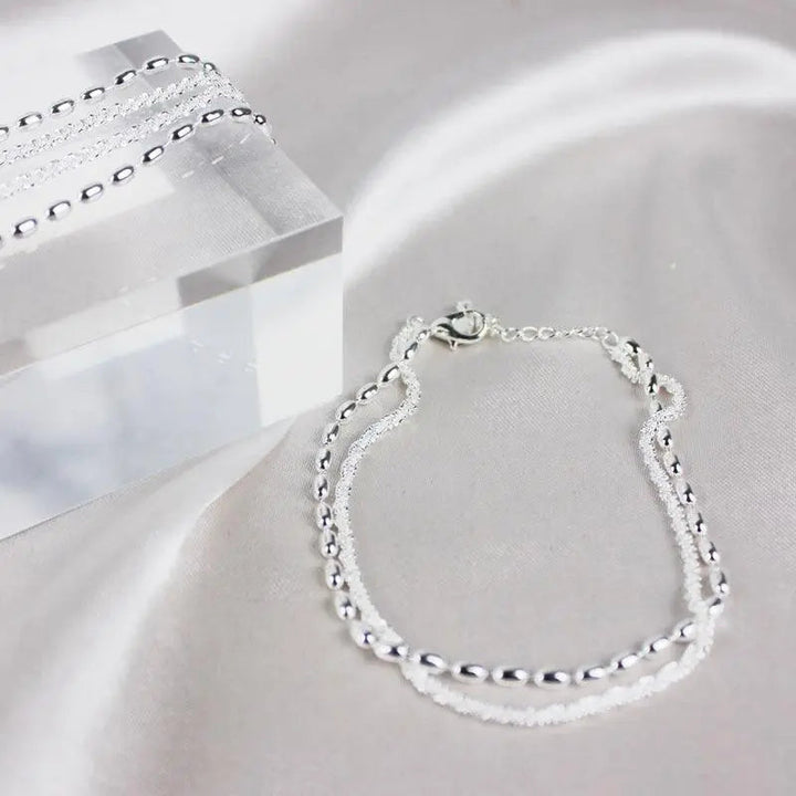 Elegantes Silberarmband Set mit Zirkonia Steinen