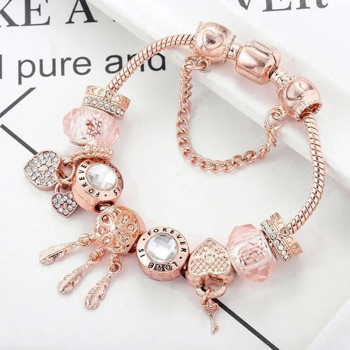 Armband Rosentraumfänger mit Anhängern aus Sterlingsilber inklusive