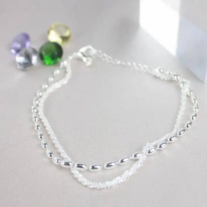 Elegantes Silberarmband Set mit Zirkonia Steinen