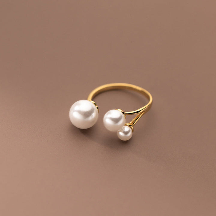 Eleganter Trio Perlenring