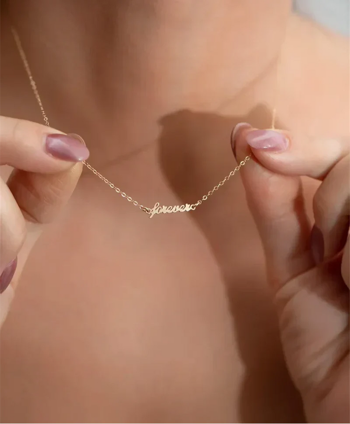 Goldene Für-Immer-Liebe Halskette