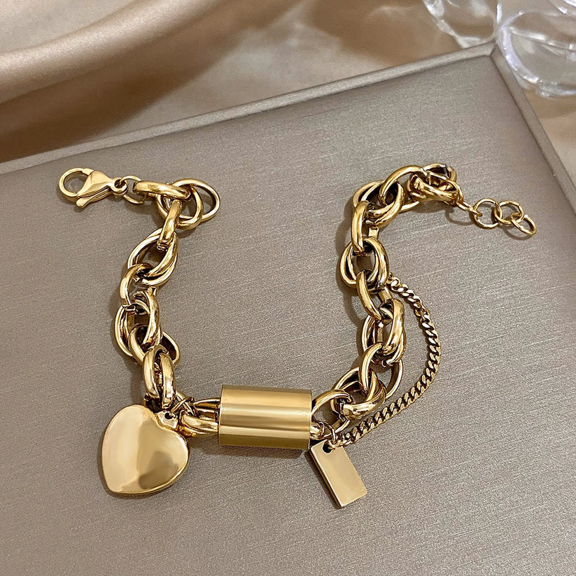 Gefestigtes Massives Armband | Gold