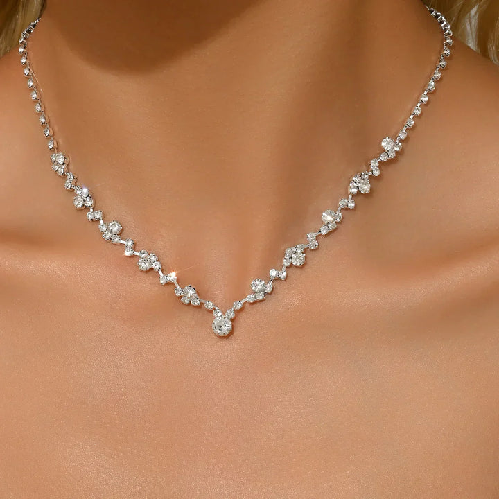 Elegante Diamant Braut Halskette