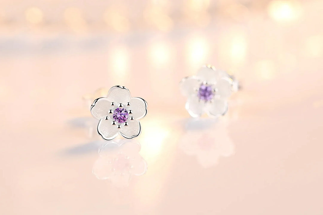 Zirkonia Blumen Steckohrringe