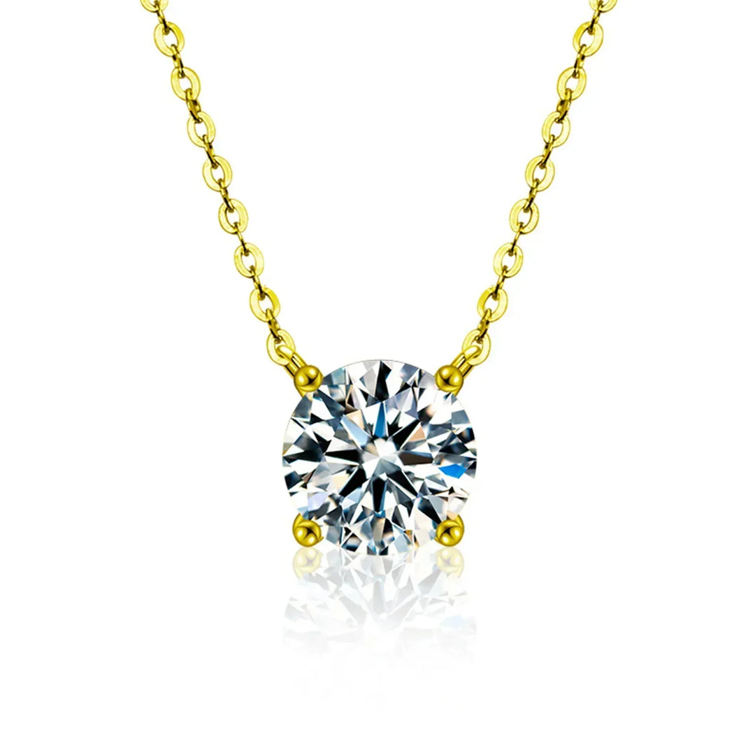 Sterlingsilber 18K Goldbeschichtete Zirkonia Halskette