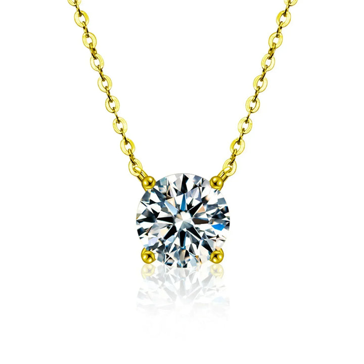 Sterlingsilber 18K Goldbeschichtete Zirkonia Halskette