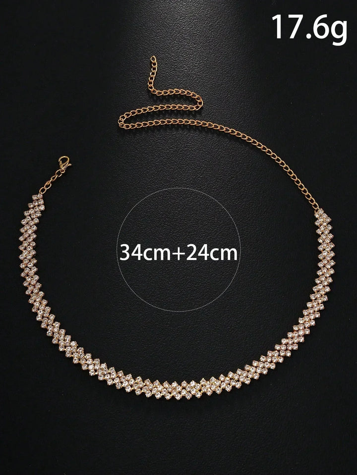 Elegante Strass Kragen Halskette