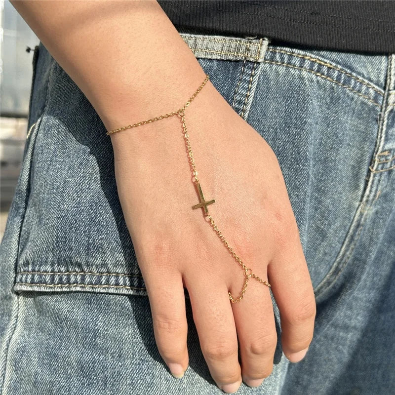 Goldenes Kreuz Handarmband