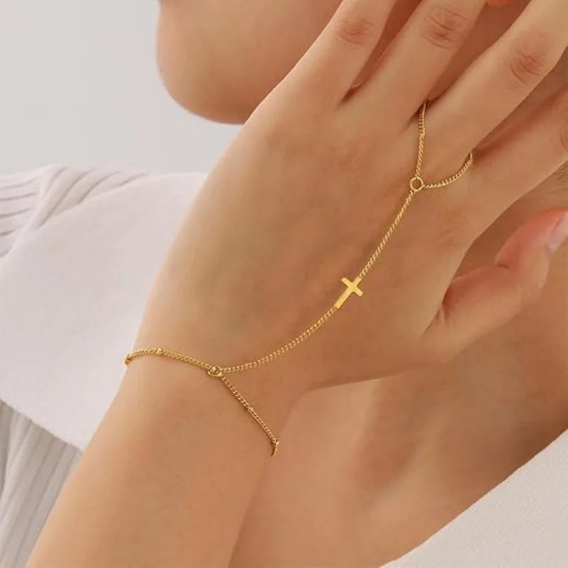 Goldenes Kreuz Handarmband