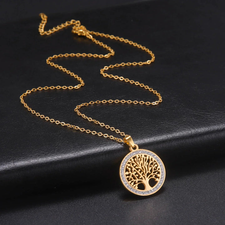 Goldene Harmonie Lebensbaum Halskette