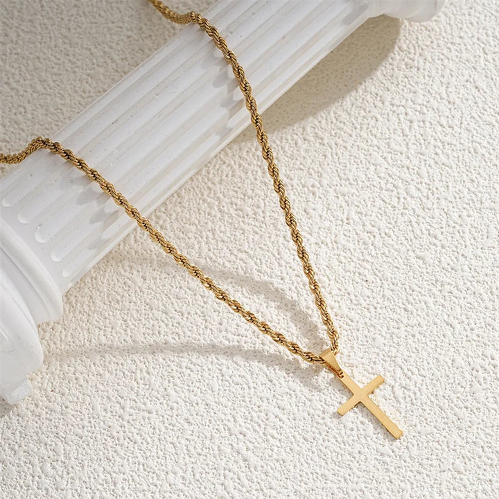 Unisex Goldene Kreuz Halskette