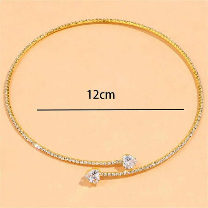 Kristall Herz Choker Halskette