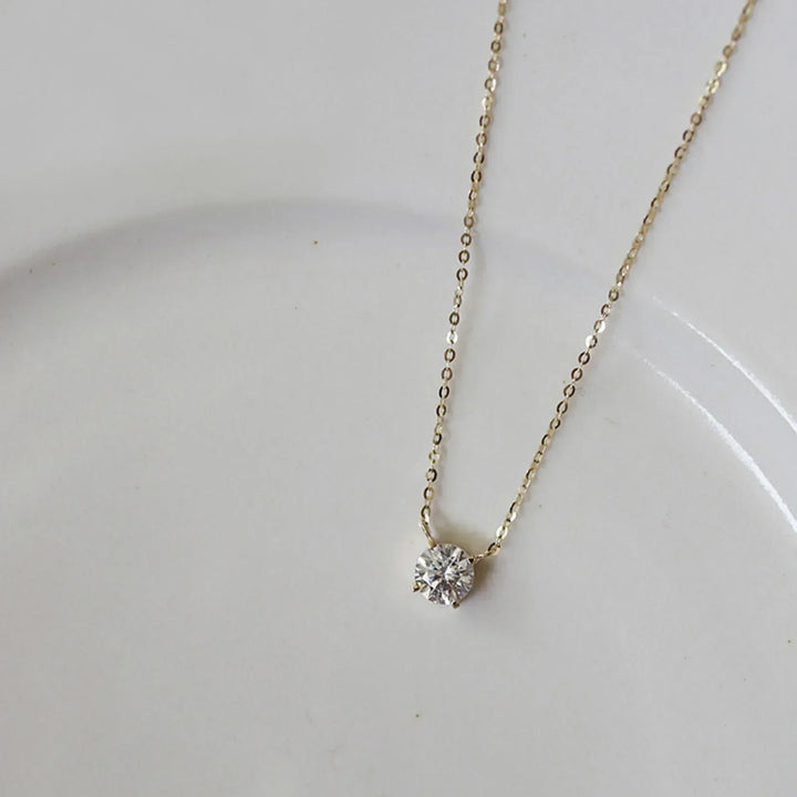 Sterlingsilber 18K Goldbeschichtete Zirkonia Halskette