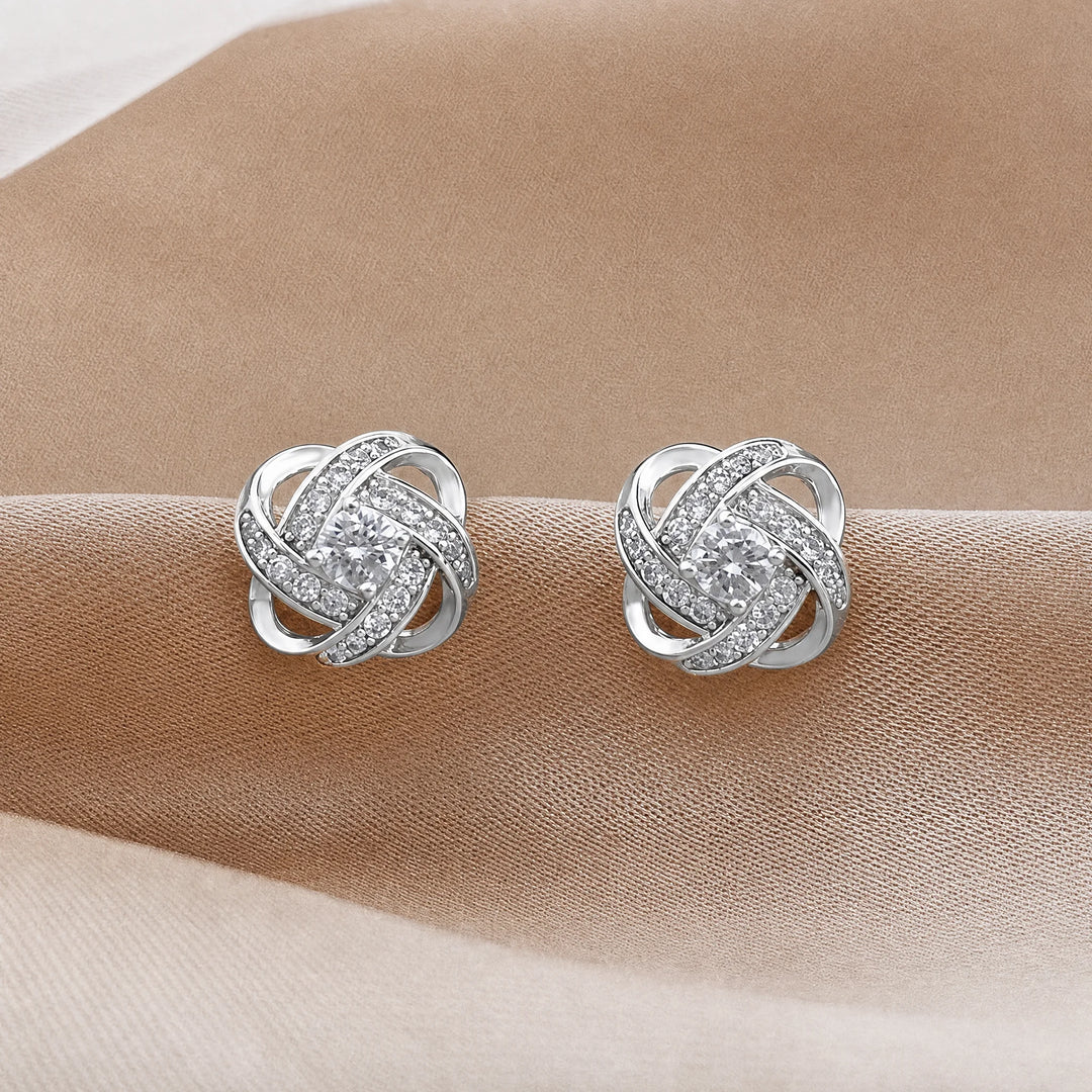 Goldene Spiral Blumen Kristall Stecker Ohrringe
