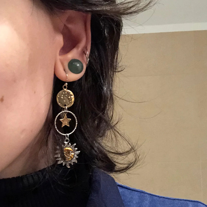 Schicke Gold und Silber Perlen Ohrringe