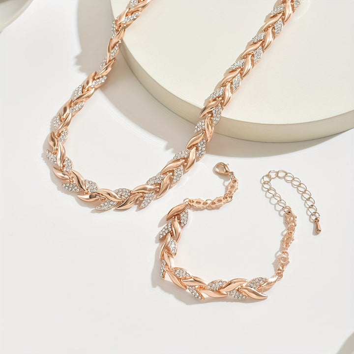 Elegantes Kristall-Schmuckset mit Collier &amp; Armband