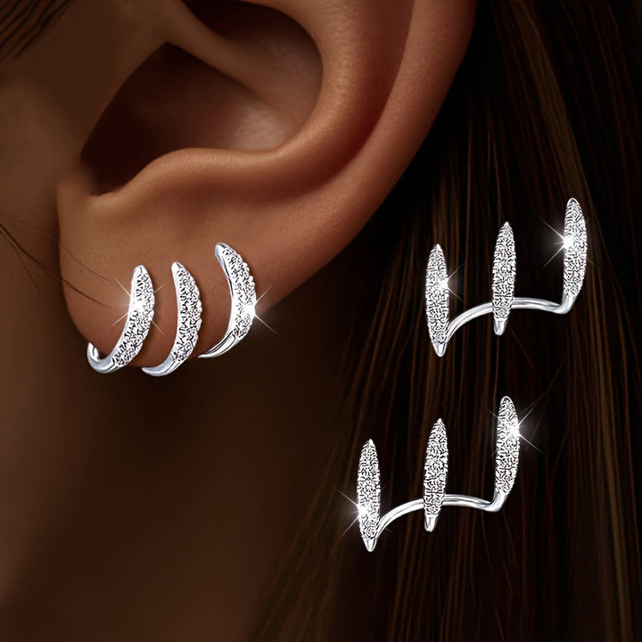 Elegante Strass Dreikrallen Ohrringe