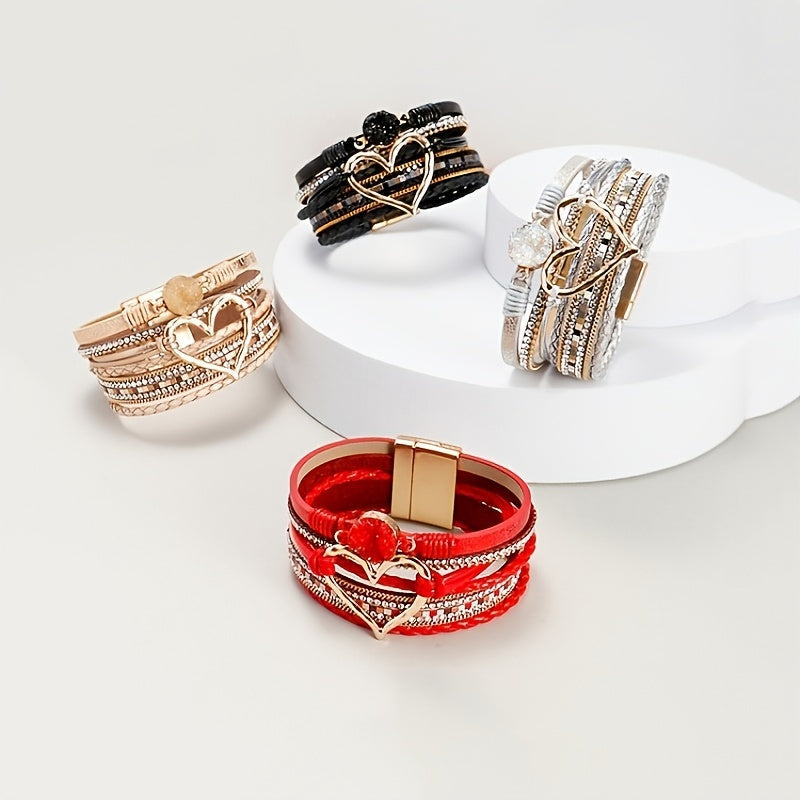 Bohème Mehrlagiges Lederarmband