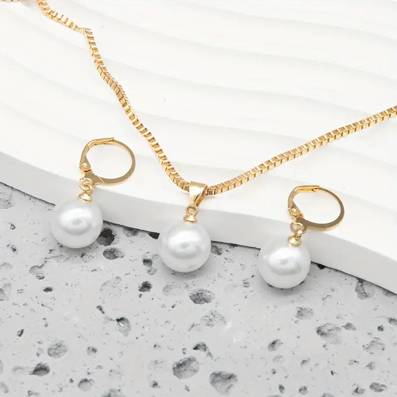 Goldene Grace Perlen Schmuckset