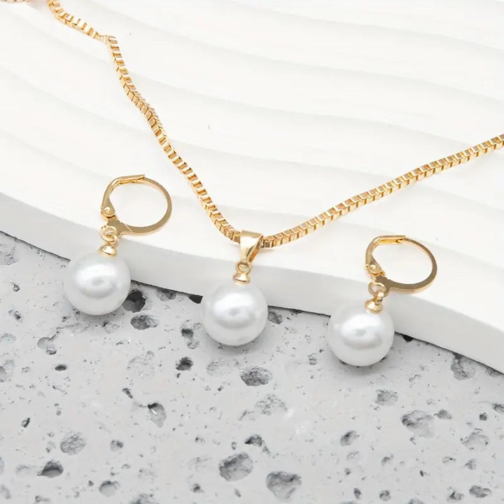 Goldene Grace Perlen Schmuckset