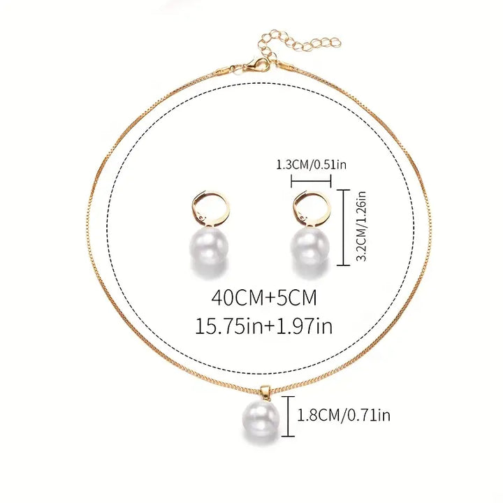 Goldene Grace Perlen Schmuckset