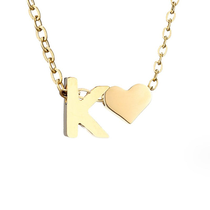 Zeitlose Initialen Halskette mit Herz Charm