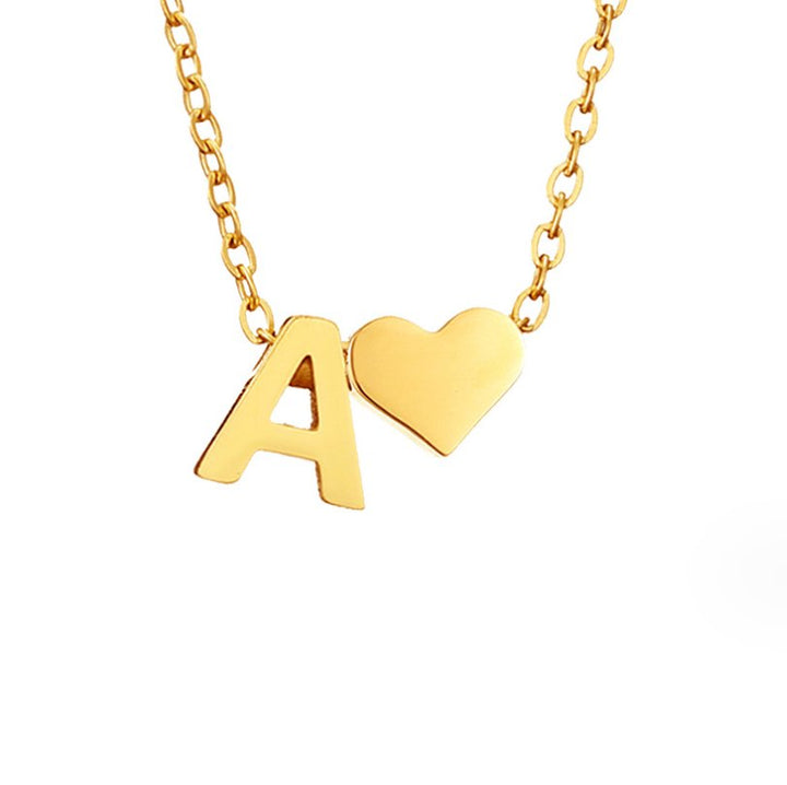 Zeitlose Initialen Halskette mit Herz Charm