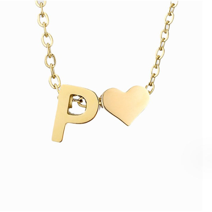 Zeitlose Initialen Halskette mit Herz Charm