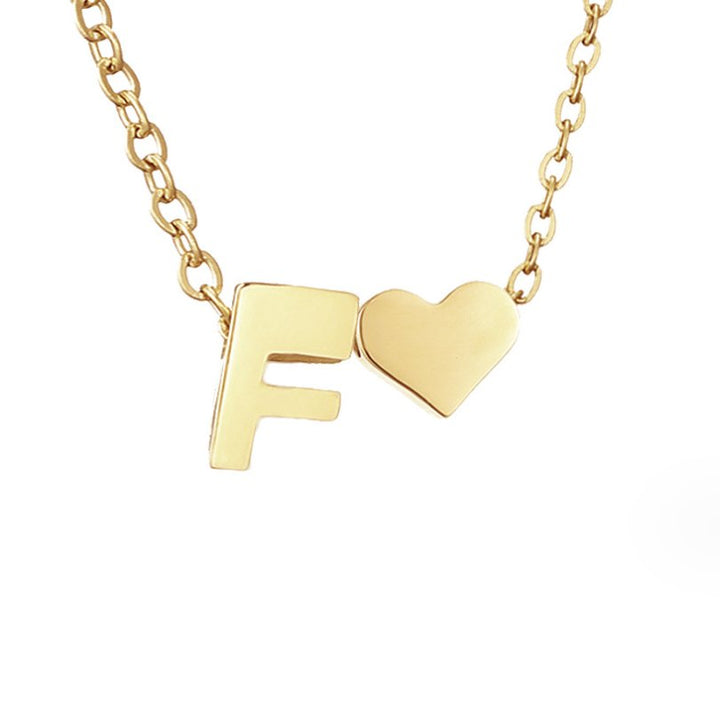 Zeitlose Initialen Halskette mit Herz Charm