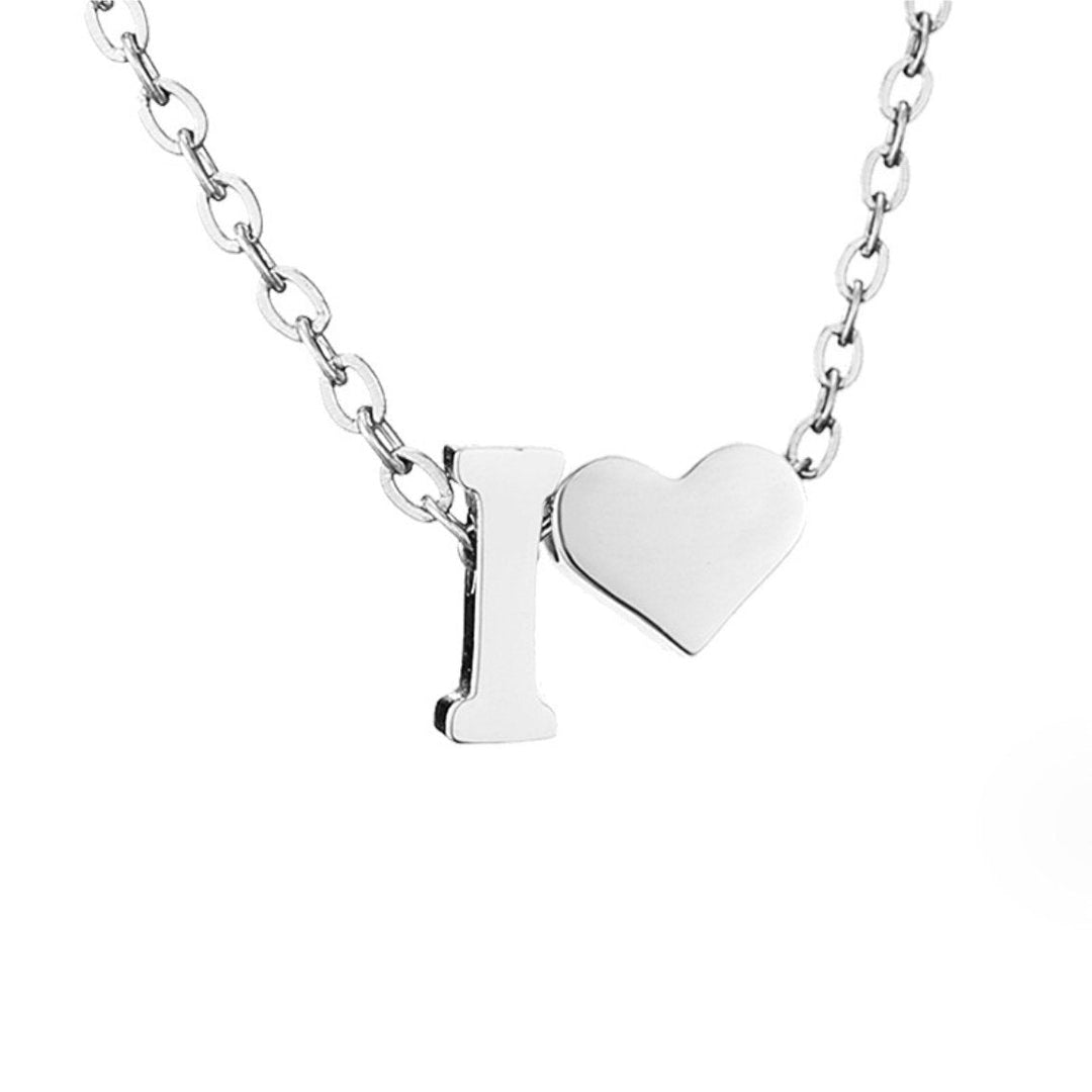 Zeitlose Initialen Halskette mit Herz Charm