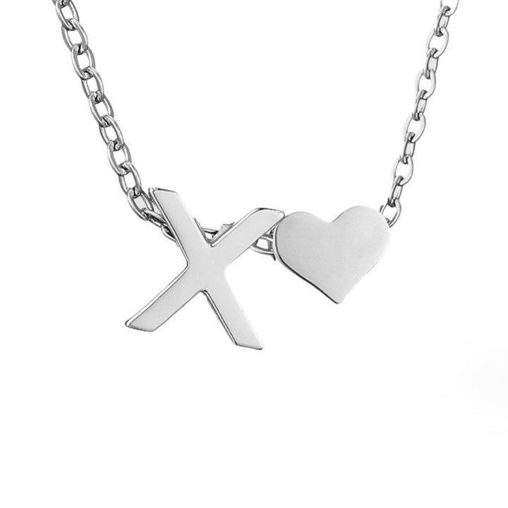 Zeitlose Initialen Halskette mit Herz Charm