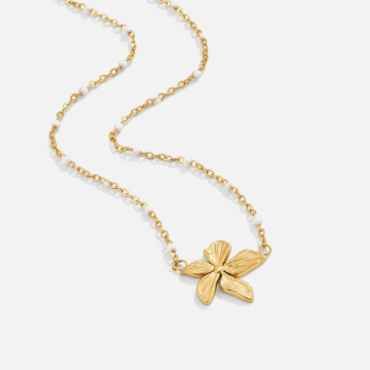 Elegante Goldblumen Halskette
